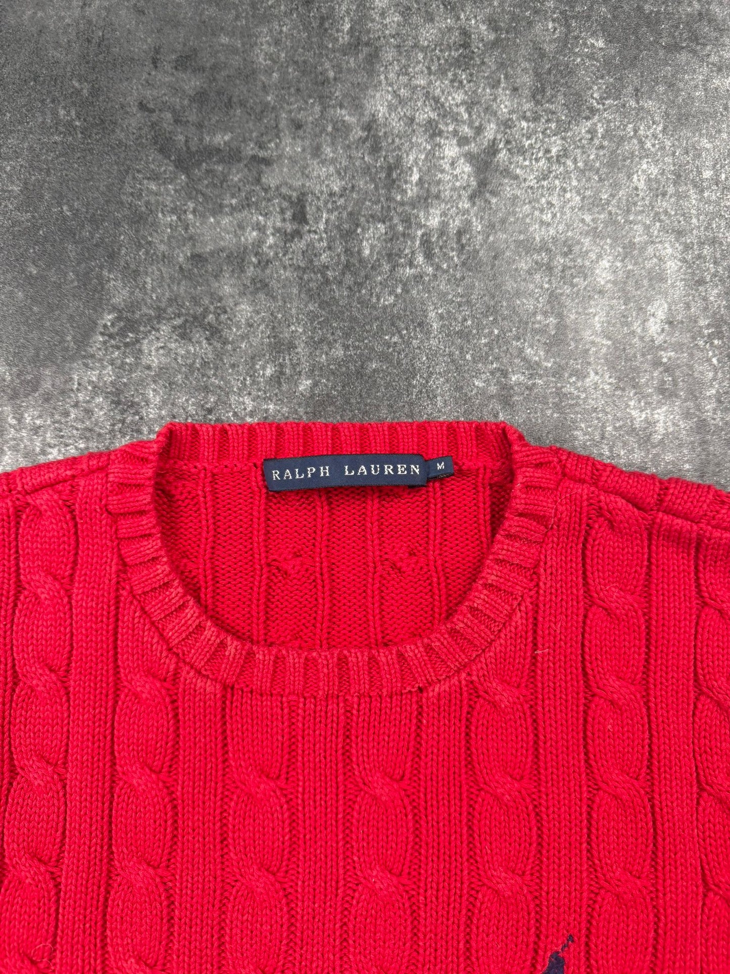 Ralph Lauren Cable Knit Sweater Rot M