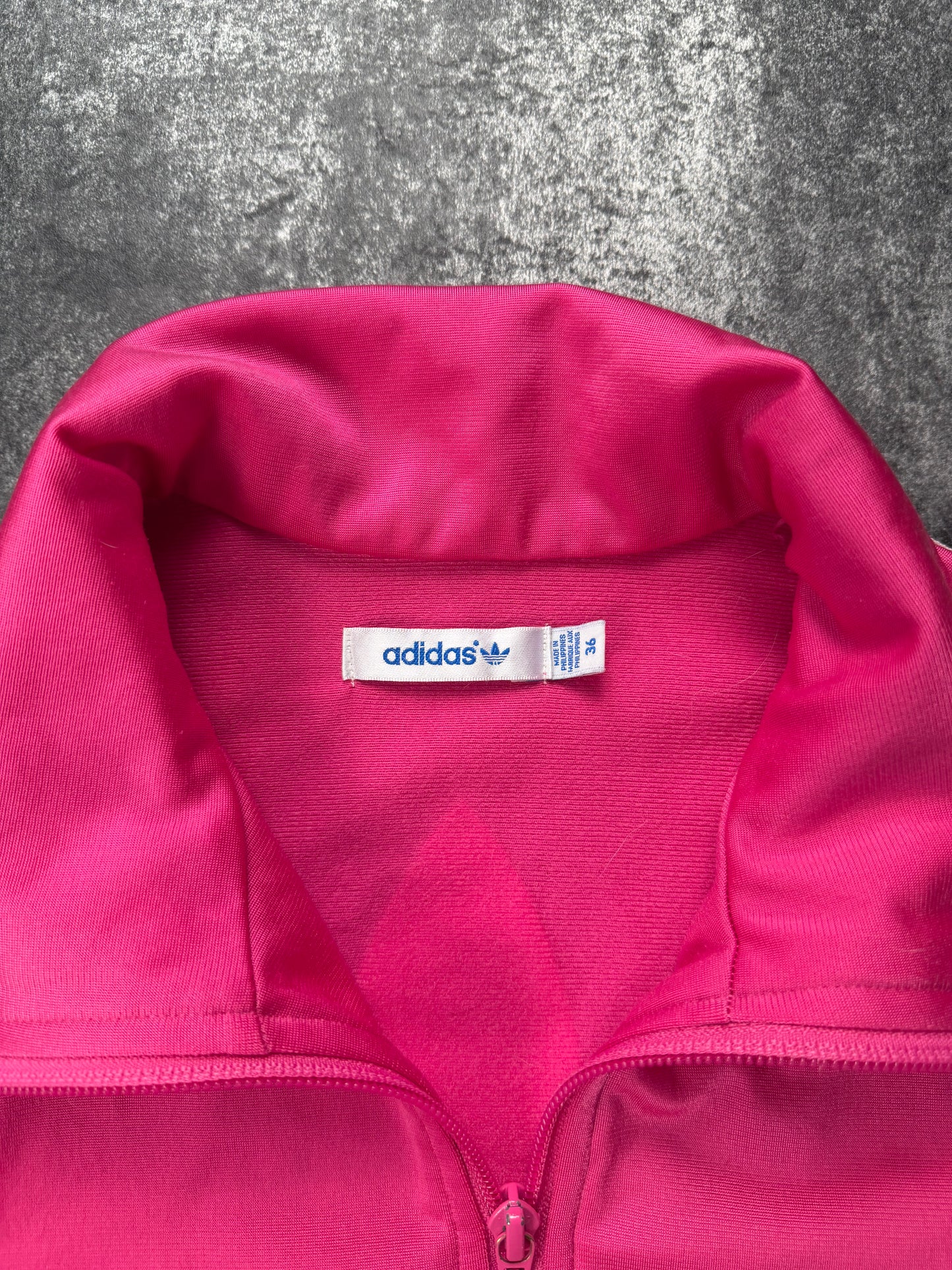Adidas Firebird / Weiß Jacke Rosa | Classic 3 Stripes | Retro Y2K | Größe 36