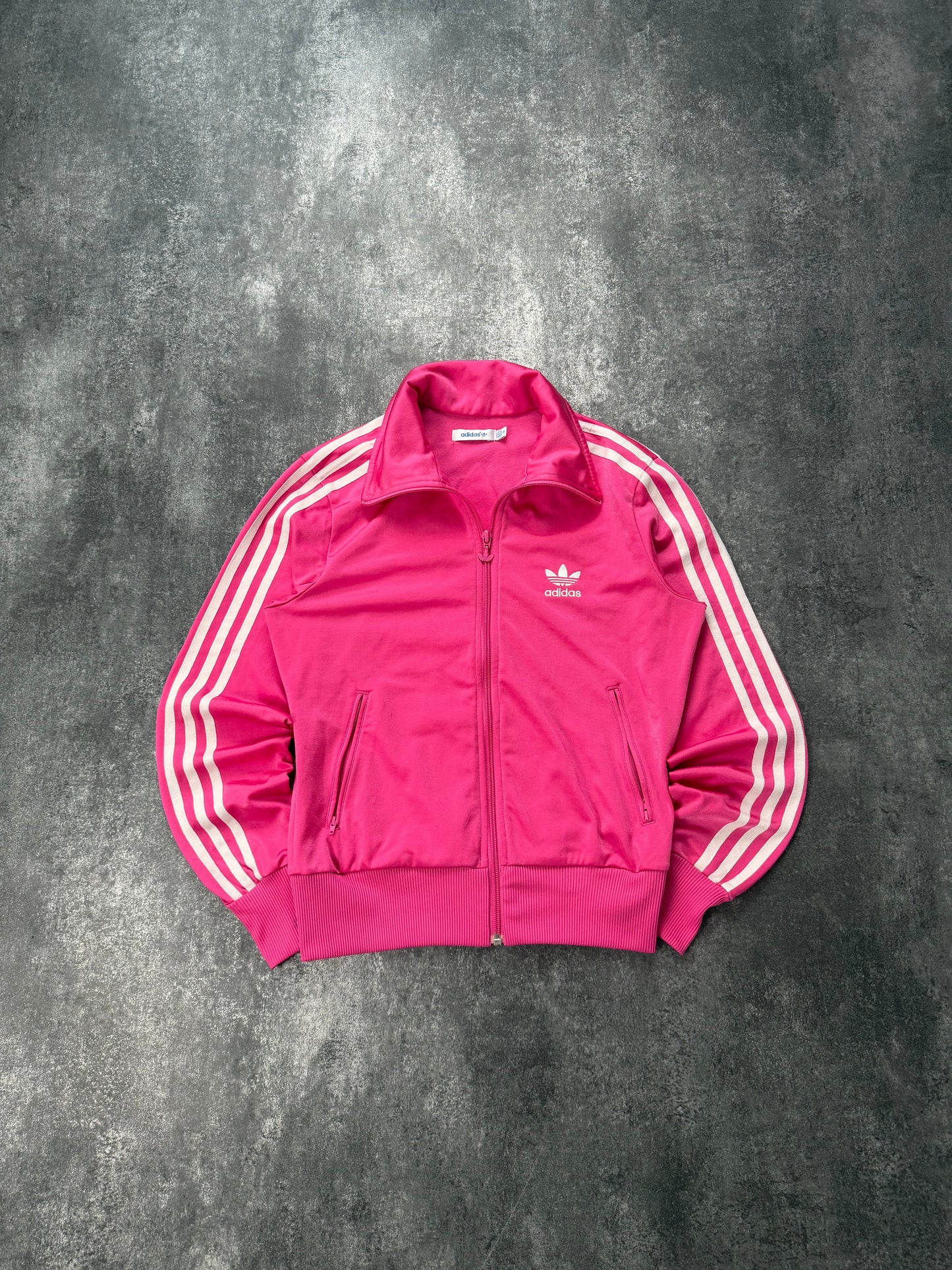 Adidas Firebird / Weiß Jacke Rosa | Classic 3 Stripes | Retro Y2K | Größe 36