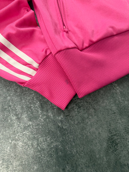 Adidas Firebird / Weiß Jacke Rosa | Classic 3 Stripes | Retro Y2K | Größe 36