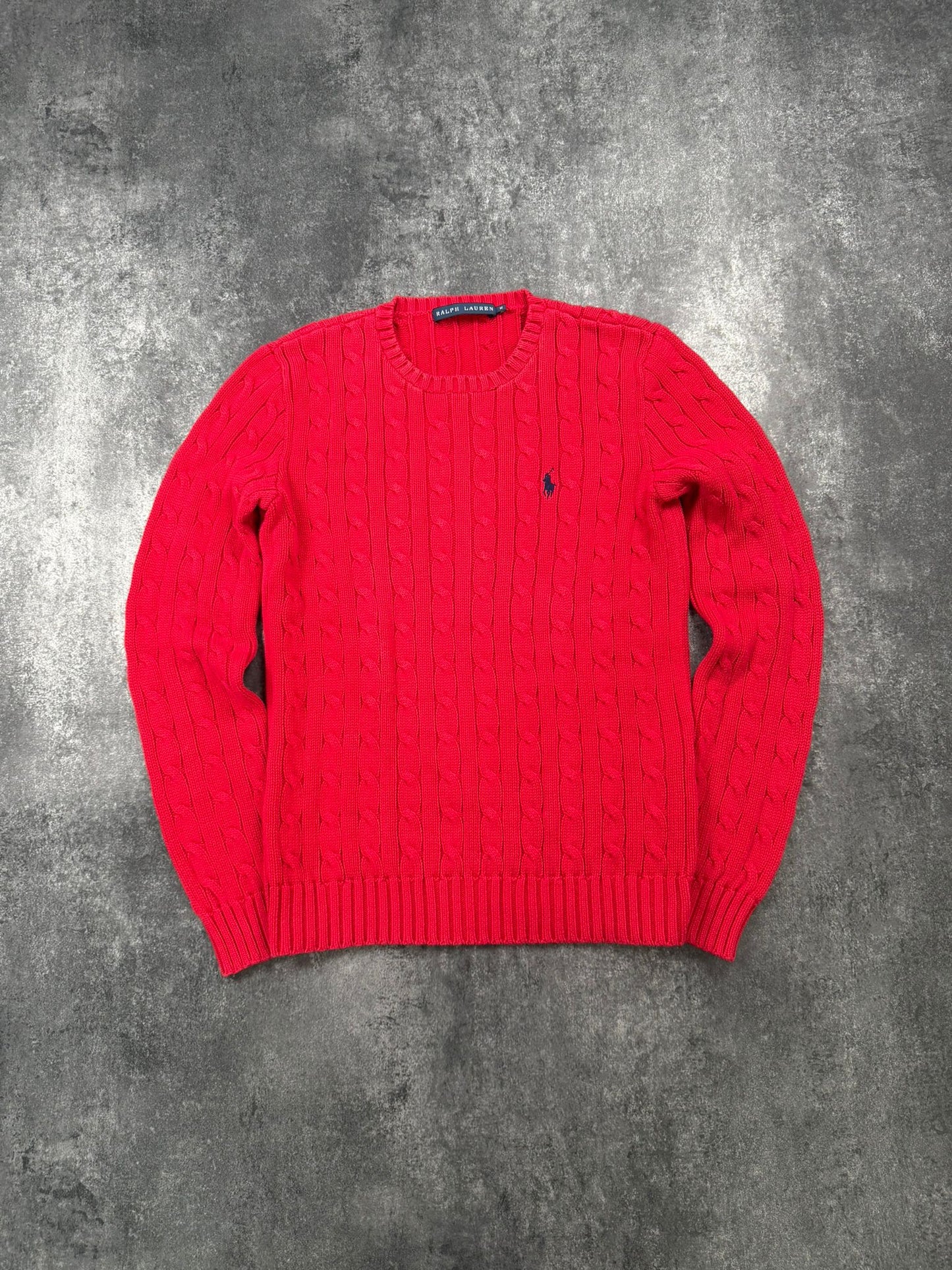Ralph Lauren Cable Knit Sweater Rot M