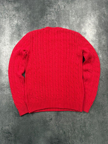 Ralph Lauren Cable Knit Sweater Rot M