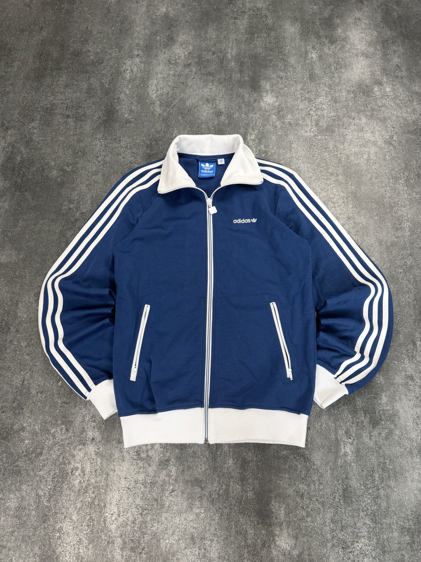 Adidas Beckenbauer Track Jacket Navy Weiß | Vintage 90s | 3 Streifen | Originals SSehr Gut