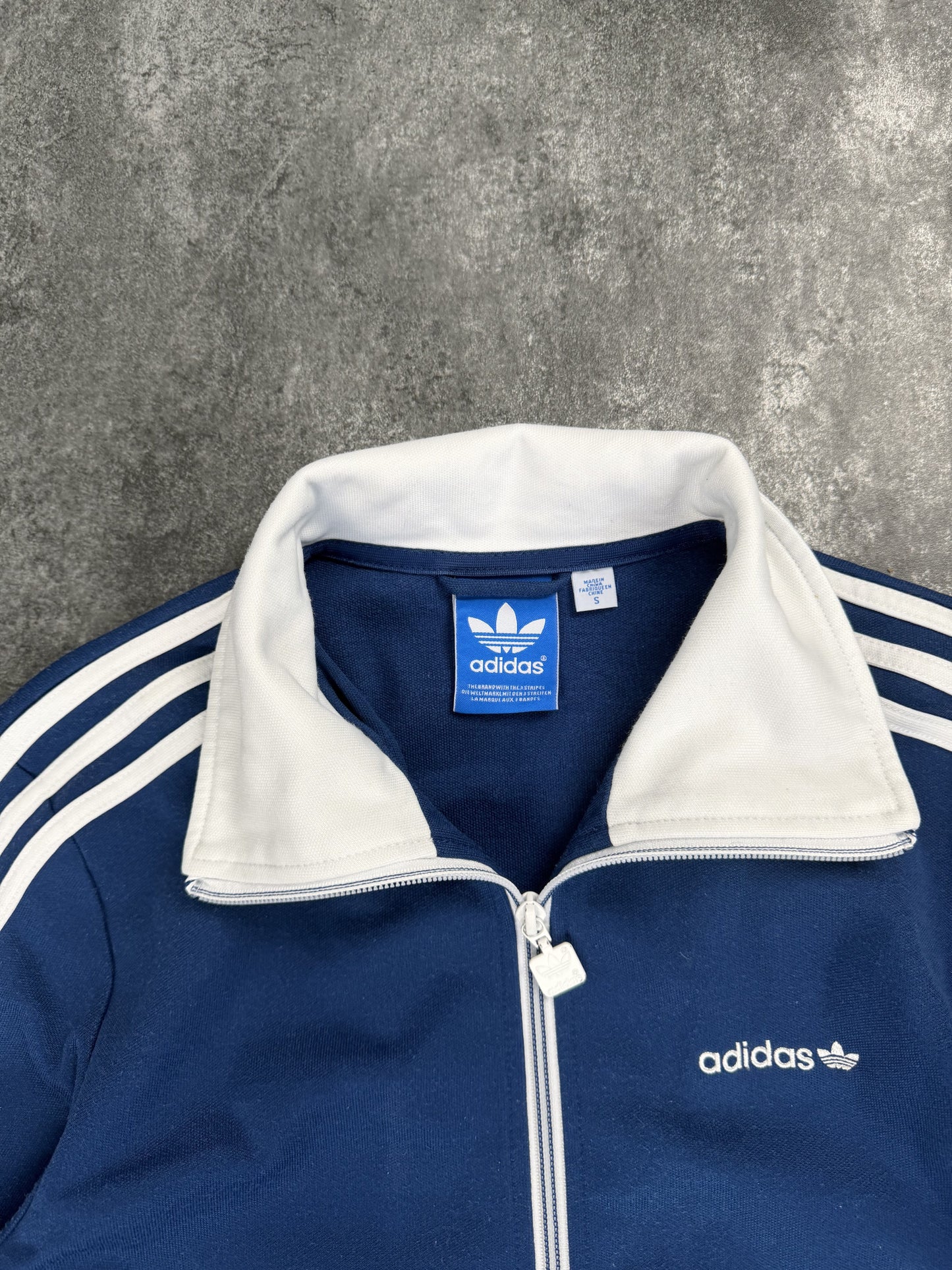 Adidas Beckenbauer Track Jacket Navy Weiß | Vintage 90s | 3 Streifen | Originals SSehr Gut